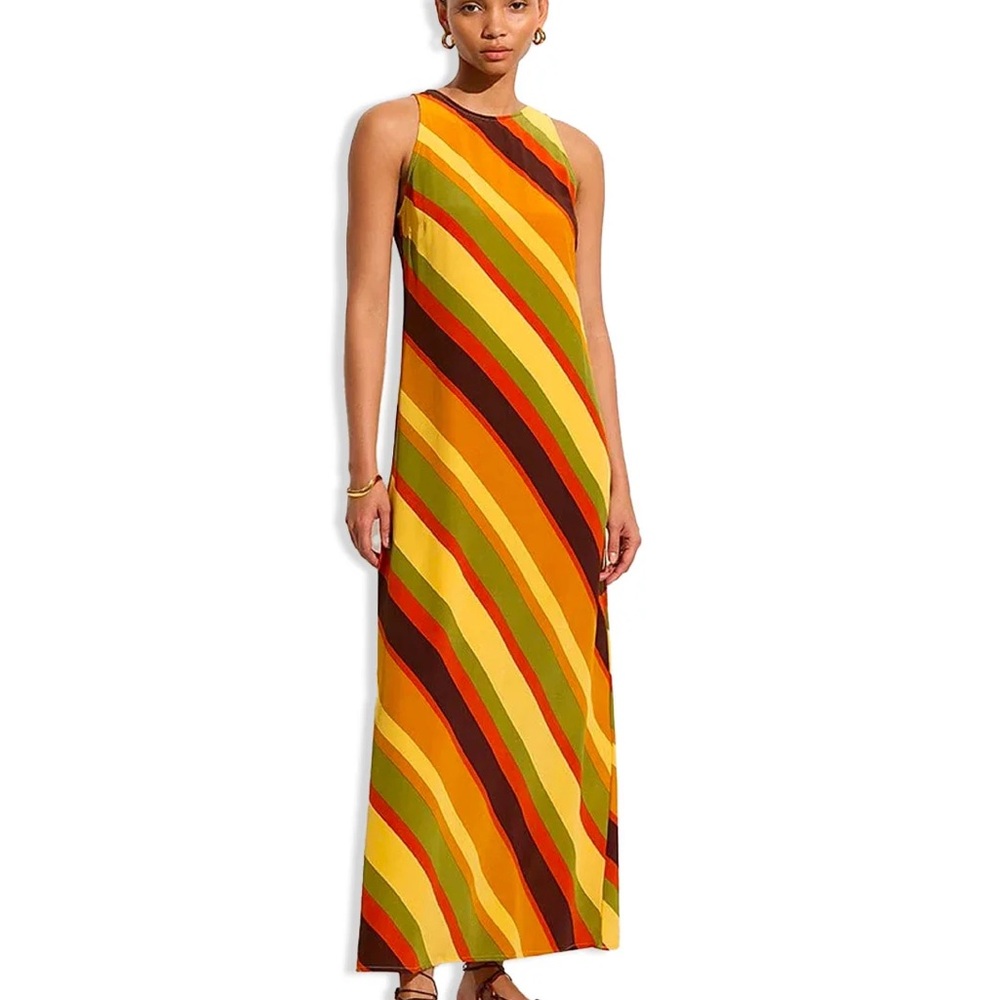 NWT Faithfull the Brand Esposende Midi Dress in Cisco Stripe Sun